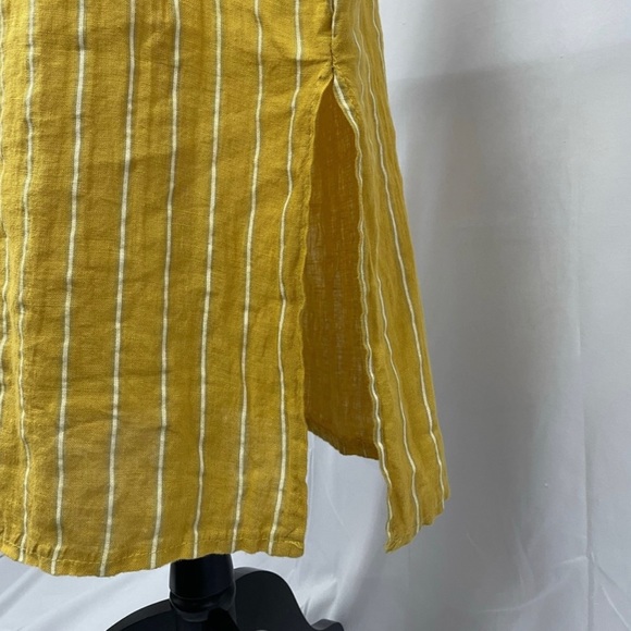 NWT Golden Yellow Vanessa Zani 100% Linen Midi Column Dress Made in Italy - S - Picture 5 of 7